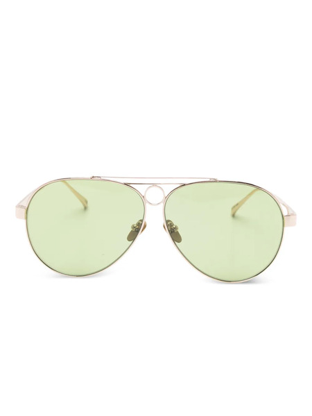  Face Hide Hunter Pilot-frame Sunglasses - Gold 