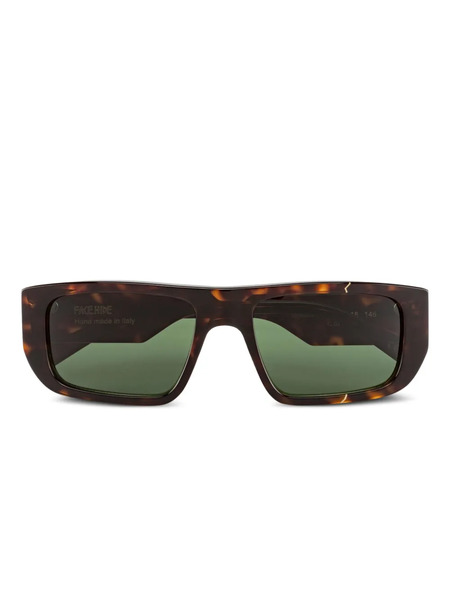  Face Hide Rectangle Sunglasses - Brown 