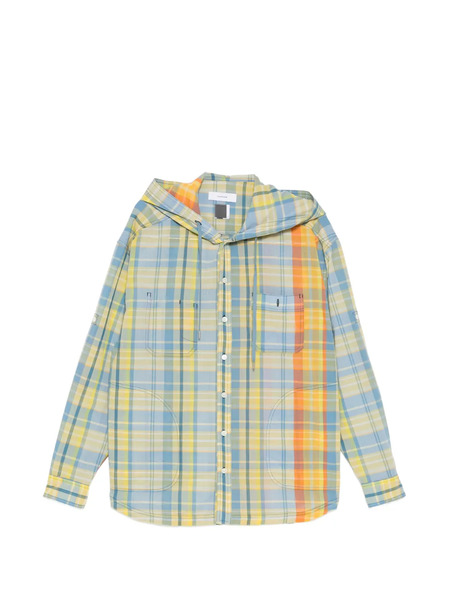 Facetasm Checked Hooded Shirt - Yellow 