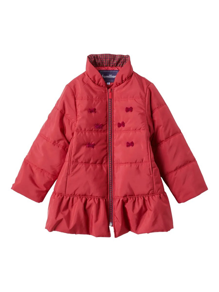  Familiar Bow-detailed Coat - Red 