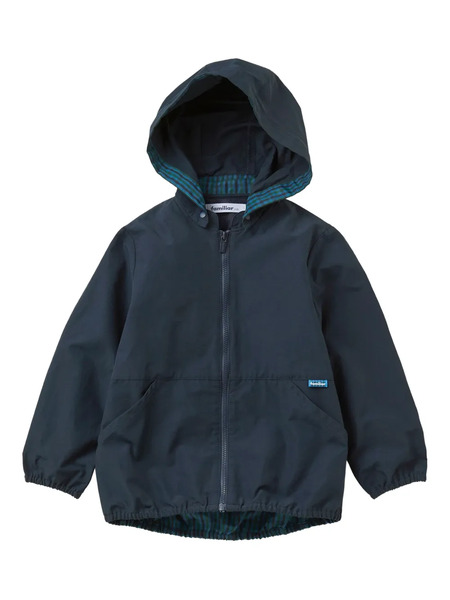  Familiar Checked-print Hooded Jacket - Blue 