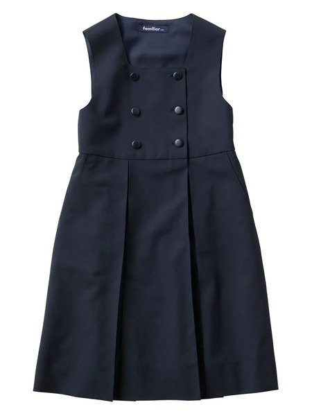  Familiar Double-breasted Wool Midi Dress - Blue 