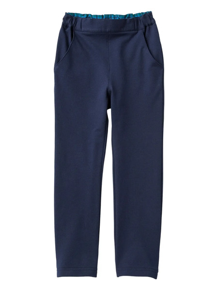  Familiar Elastic-waist Trousers - Blue 
