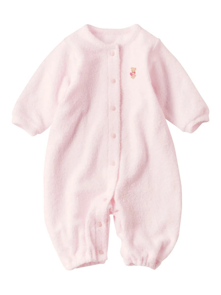  Familiar Embroidered Fleece Romper - Pink 
