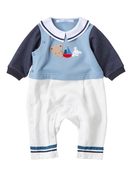  Familiar Embroidered-motif Romper - White 