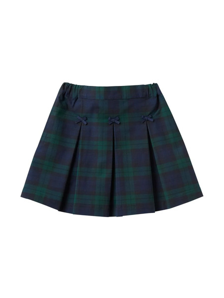  Familiar Pleated Plaid Miniskirt - Blue 