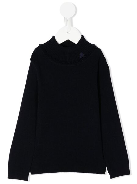  Familiar Roll-neck Sweater - Blue 