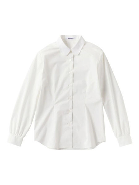  Familiar Rounded-collar Shirt - White 