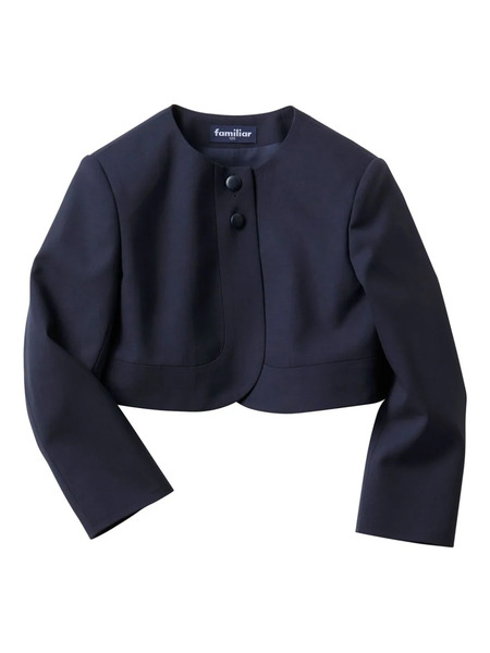  Familiar Single-breasted Cropped Wool Blazer - Blue 
