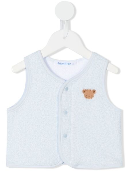  Familiar Teddy Embroidered Vest - Blue 