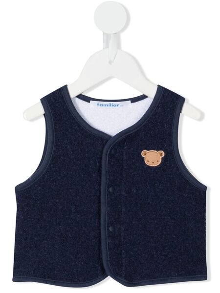  Familiar Teddy Embroidered Vest - Blue 