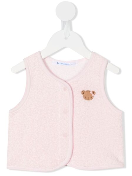  Familiar Teddy Embroidered Vest - Pink 