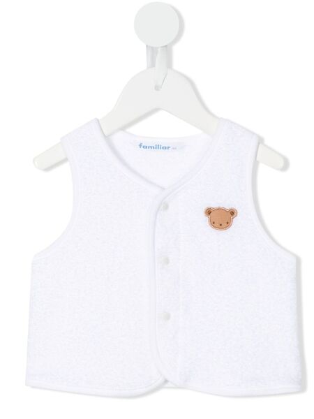  Familiar Teddy Embroidered Vest - White 
