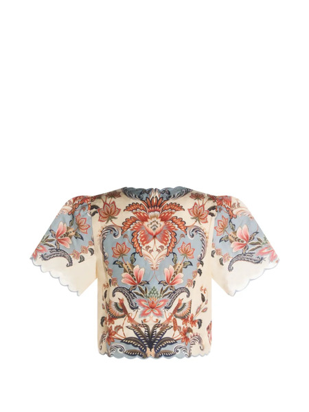  Farm Rio Floral Blouse - Neutrals 