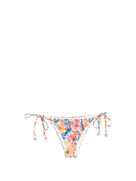  Farm Rio Floral-print Tie-side Bikini Bottom - Neutrals 