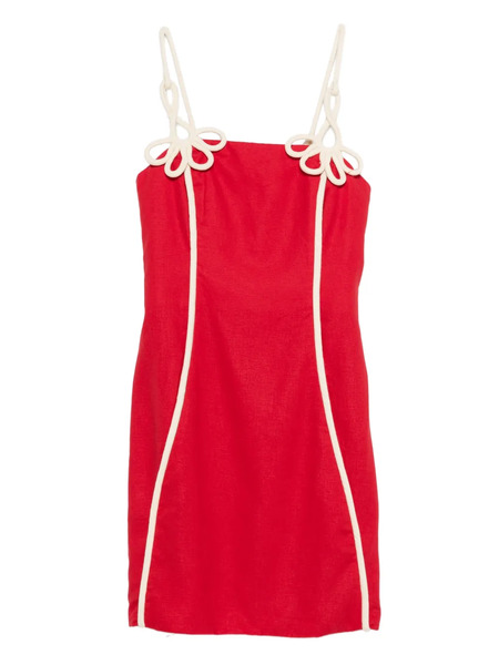  Farm Rio Flower Strap Piped Mini Dress - Red 