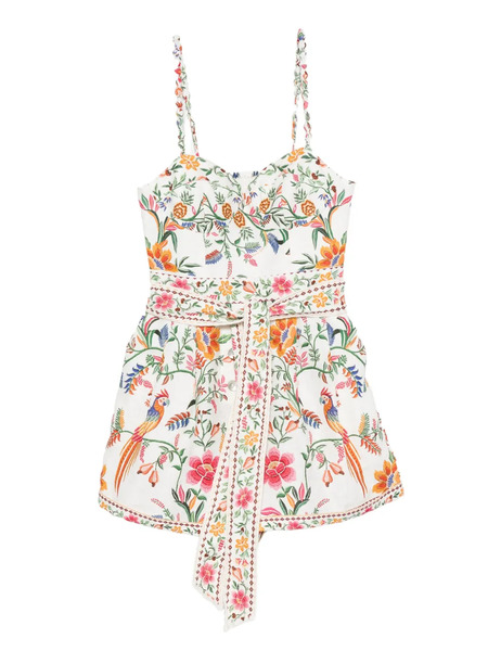  Farm Rio Linen Romper - White 