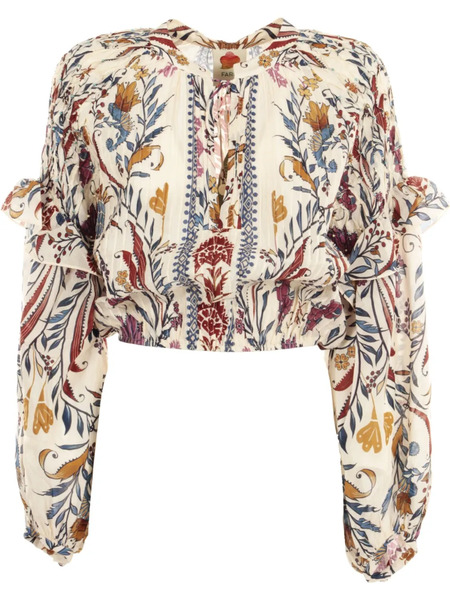  Farm Rio Romantic Lightness Blouse - Neutrals 