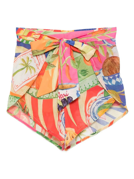  Farm Rio Summer Picnic Shorts - Red 