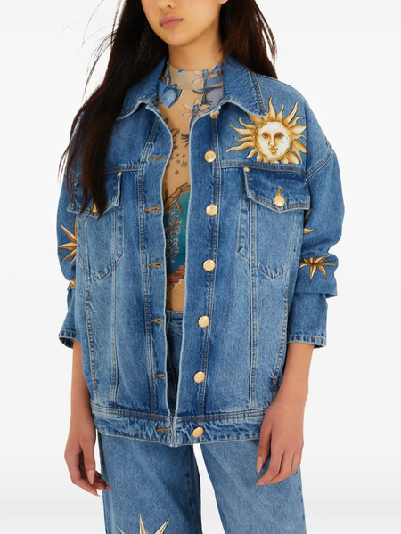  Farm Rio Sun Star Graphic Jacket - Blue 
