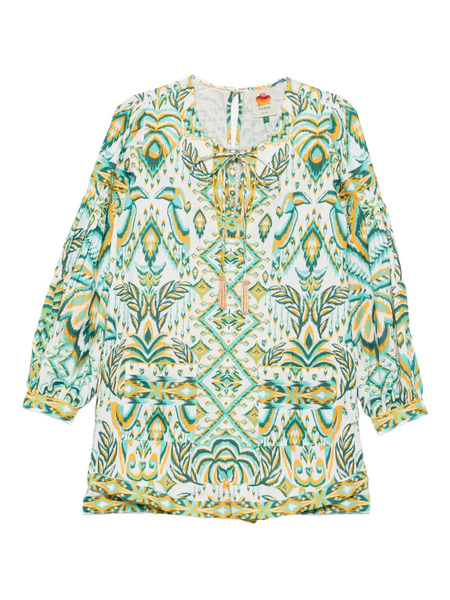  Farm Rio Tropical Tapestry Playsuit - Blue 