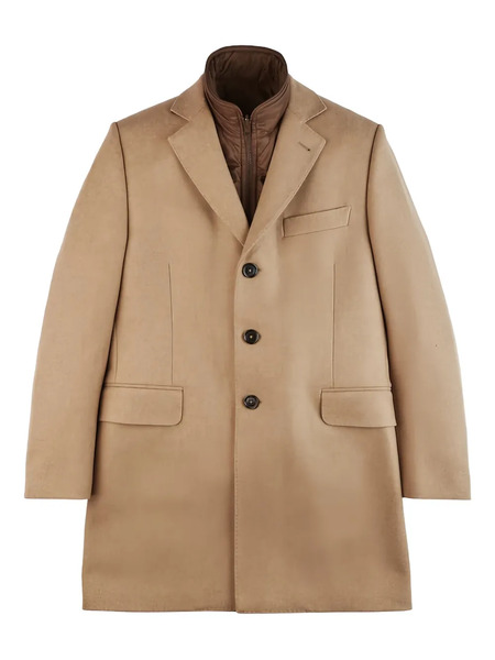  Fay Button-fastening Coat - Neutrals 