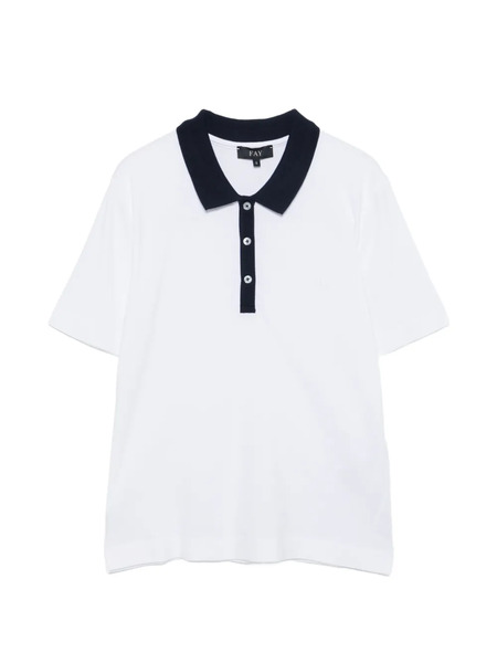  Fay Buttoned Collar Polo - White 