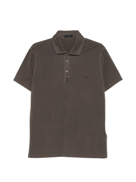  Fay Buttoned Polo Shirt - Brown 