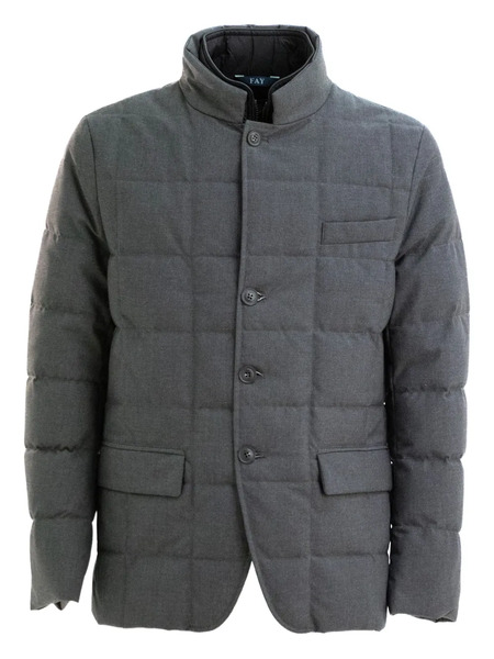  Fay Check-pattern Jacket - Grey 