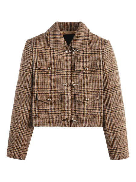  Fay Checked Jacket - Brown 