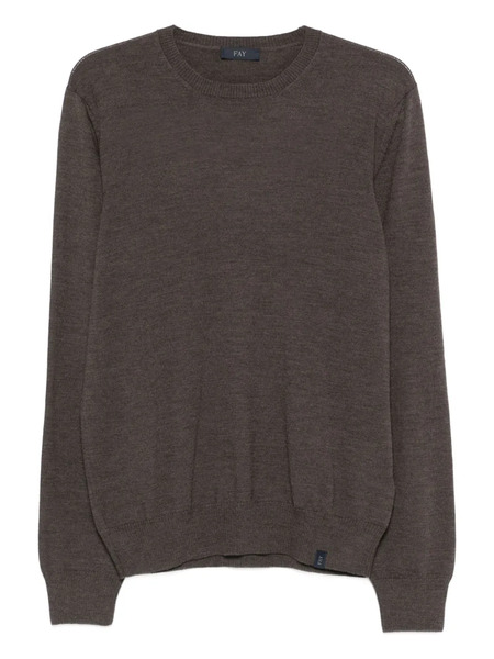  Fay Crew-neck Wool Sweater - Brown 