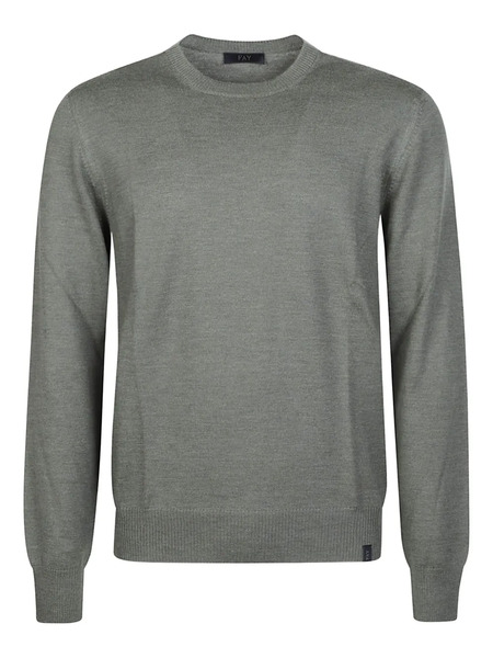  Fay Crew-neck Wool Sweater - Grey 