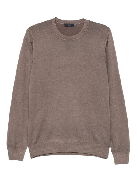  Fay Crew-neck Wool Sweater - Neutrals 