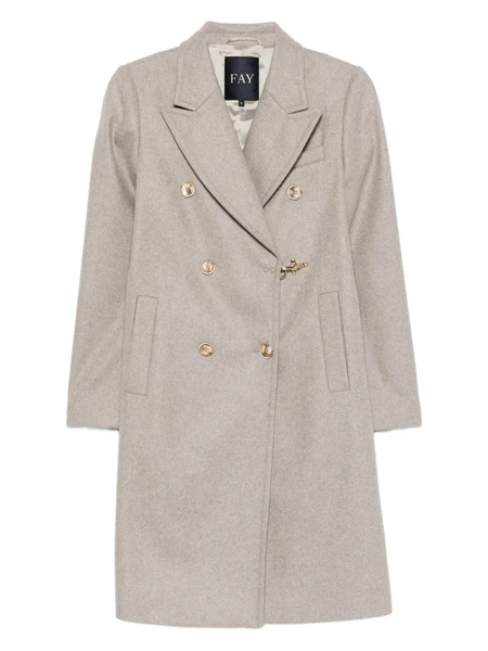  Fay Double-breasted Clasp Coat - Neutrals 