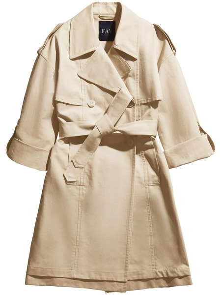 Fay Double-breasted Cotton Trench Coat - Neutrals 