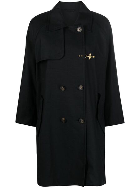  Fay Double-breasted Trench Coat - Black 