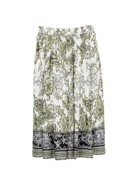  Fay Floral Midi Skirt - White 