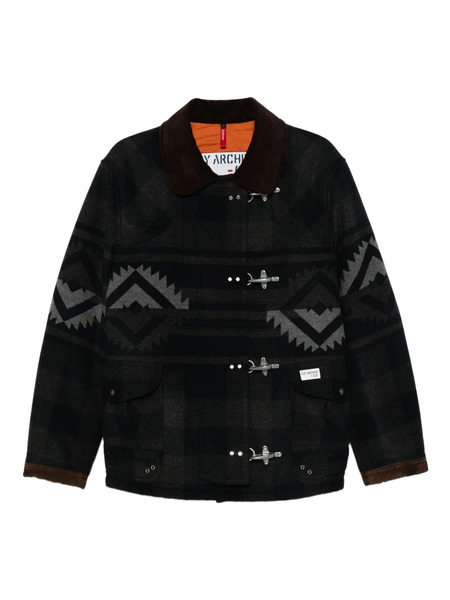  Fay 4-ganci Yateh Patterned Coat - Blue 
