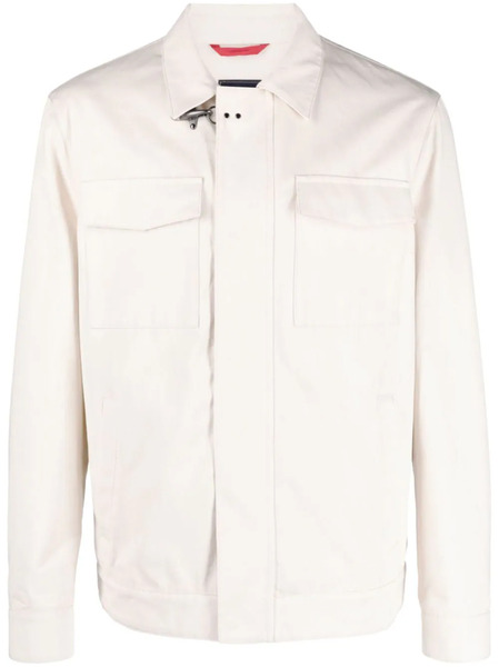  Fay Gancini-buckle Cotton Truck Jacket - Neutrals 