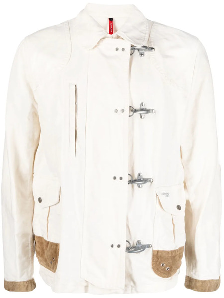  Fay 4 Gancini Cotton Jacket - Neutrals 
