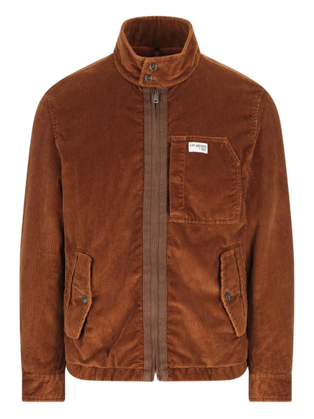  Fay High-collar Corduroy Jacket - Brown 