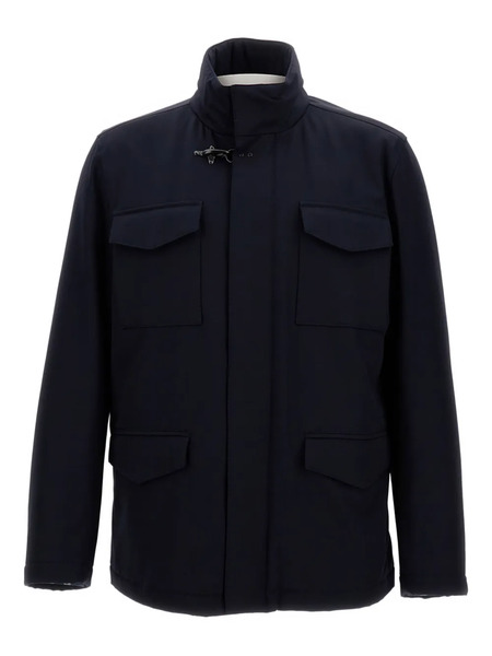  Fay Hook-fastening Flap-pocket Jacket - Blue 