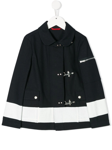 Fay Kids Bold Stripe Coat - Blue 