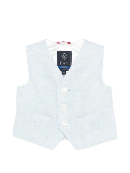  Fay Kids Button Vest - Blue 