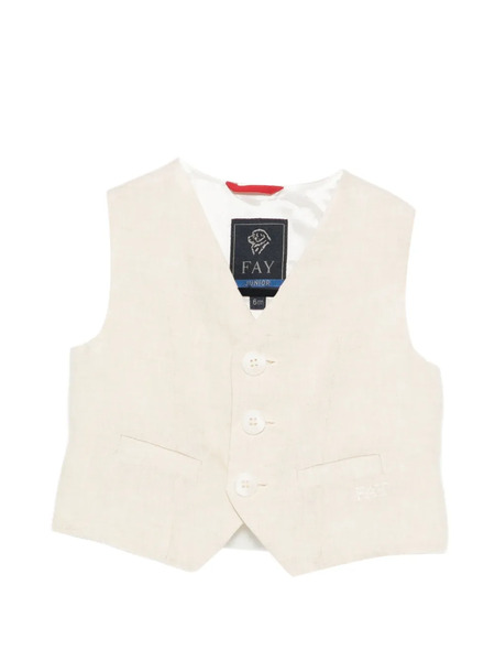  Fay Kids Buttoned Vest - Neutrals 