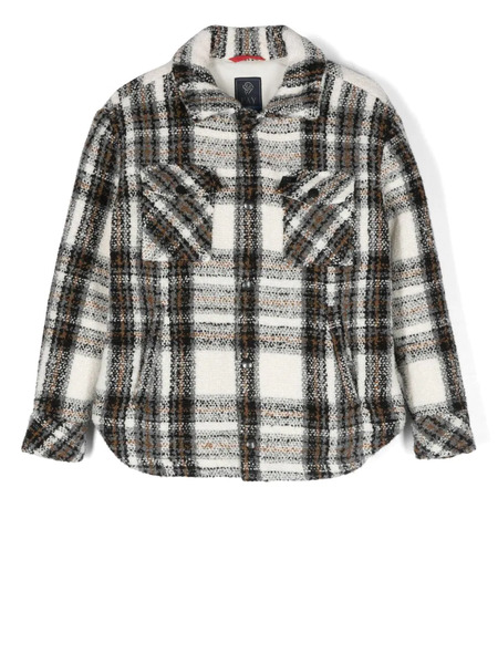  Fay Kids Check-pattern Shirt Jacket - Neutrals 