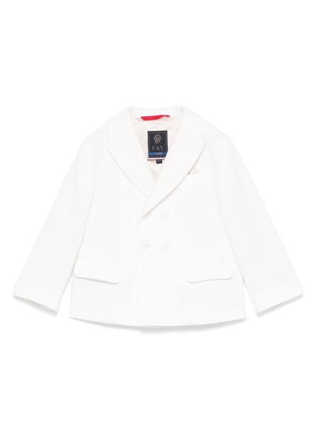  Fay Kids Double-breasted Blazer - White 