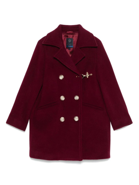  Fay Kids Double-breasted Coat - Red 