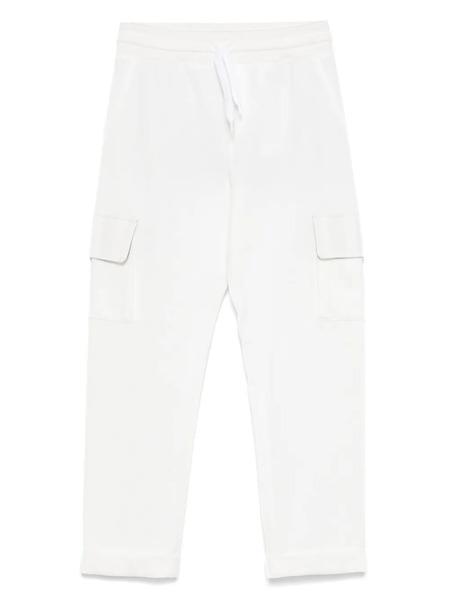  Fay Kids Drawstring Cargo Pants - White 