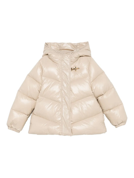  Fay Kids Hooded Quilted Coat - Neutrals 